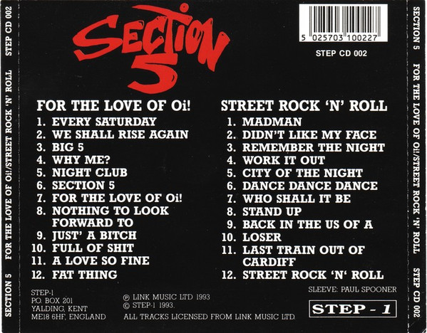 Section 5 "For The Love Of Oi! / Street Rock 'N' Roll" - 2nd Hand